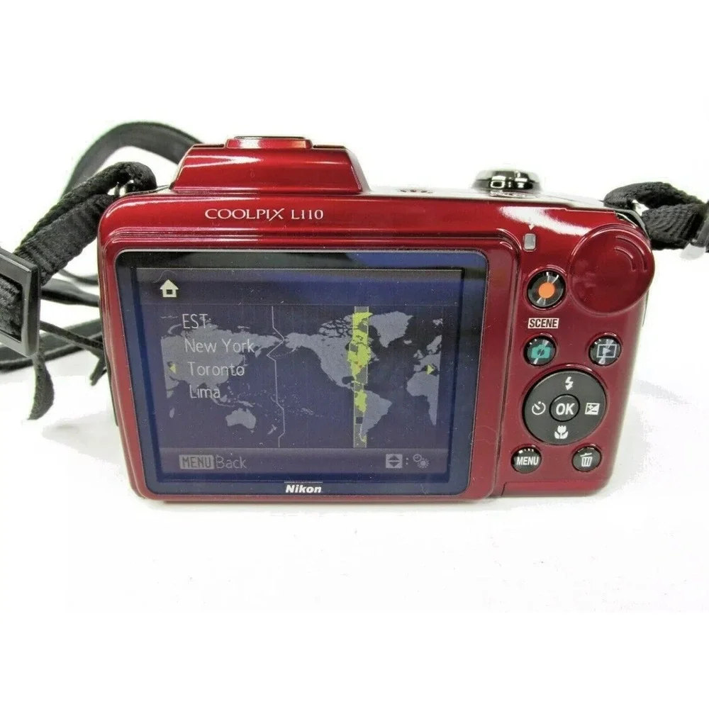 Nikon COOLPIX L810 12.1 MP 15x Optical Zoom Digital Camera Red With Bag -840r2